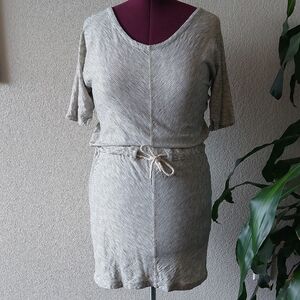 Striped Short Sleeve Dress with Belt